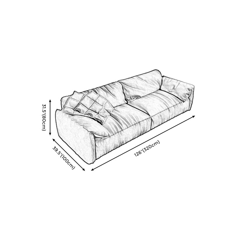 Forest Green Modern Sofa 39"W with Tight Back Wide Square Arm