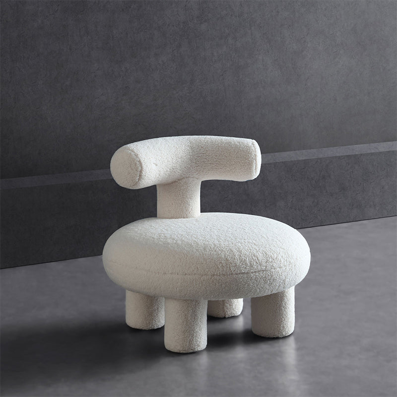 Armless Wool Chair Parsons Chair Fixed Back Chair for Living Room