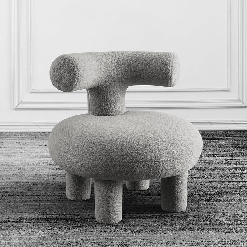 Armless Wool Chair Parsons Chair Fixed Back Chair for Living Room