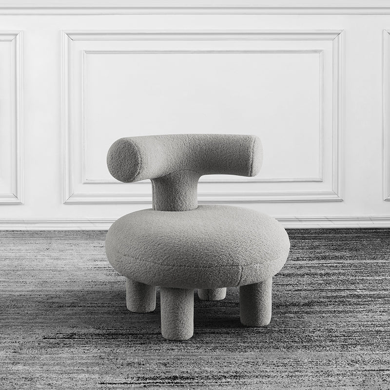 Armless Wool Chair Parsons Chair Fixed Back Chair for Living Room