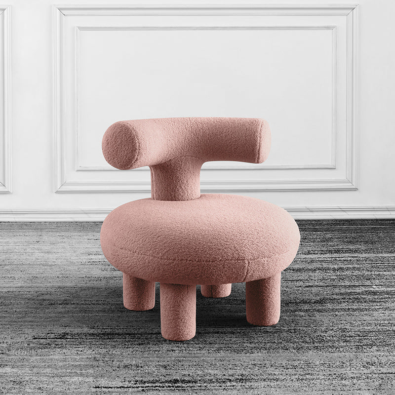 Armless Wool Chair Parsons Chair Fixed Back Chair for Living Room