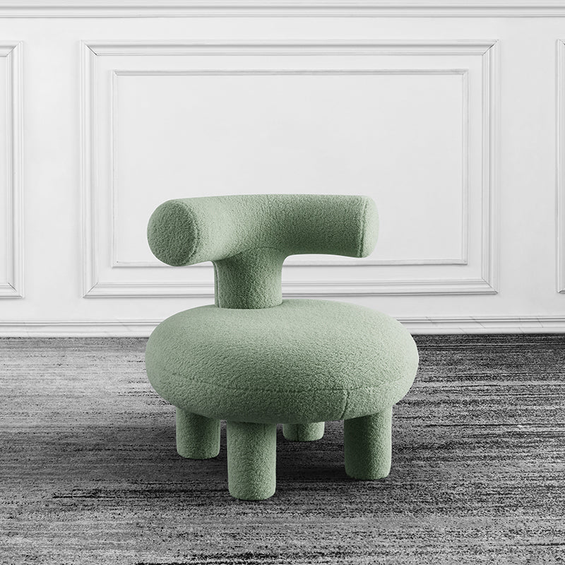 Armless Wool Chair Parsons Chair Fixed Back Chair for Living Room