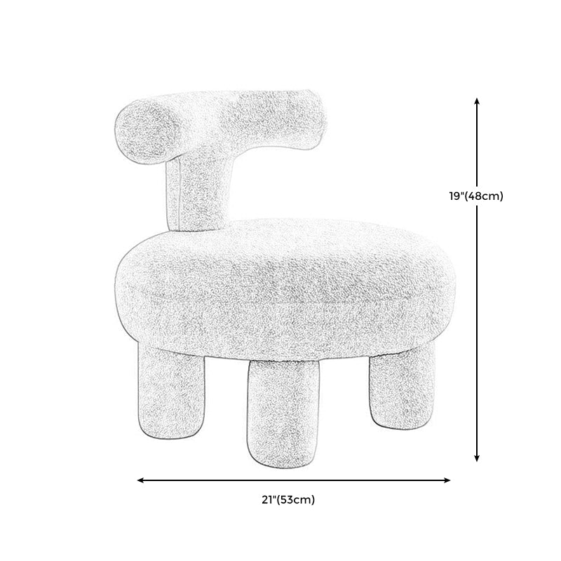 Armless Wool Chair Parsons Chair Fixed Back Chair for Living Room