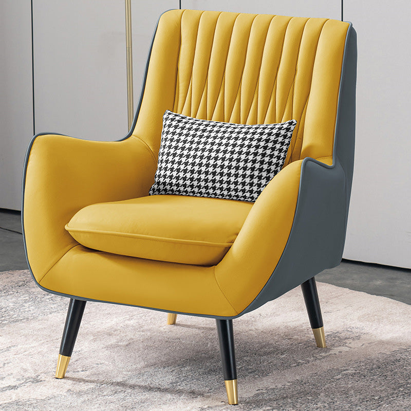 Modern Faux Leather 31.5"Wide Armchair with Basic Four Legs for Bedroom