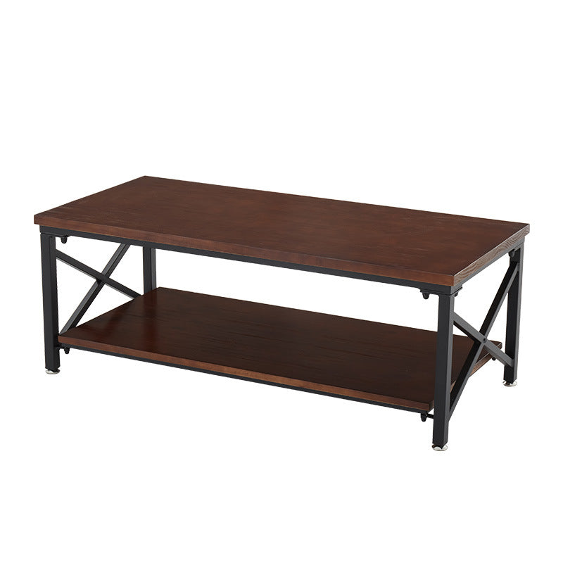 Rectangular Frame Cocktail Table Contemporary Coffee Table with Storage