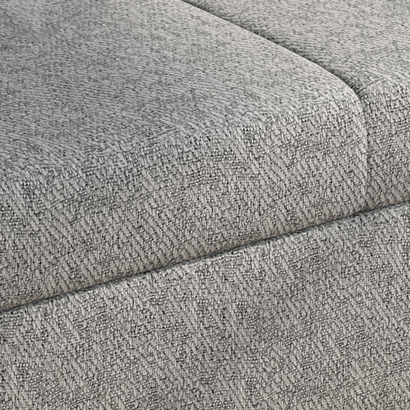 Contemporary Armless Cotton Blend Sofa Bed in Grey with Storage