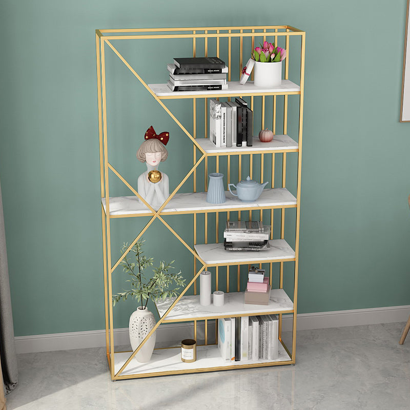 Glam Style Open Bookshelf Etagere Shelf Bookcase for Home Office