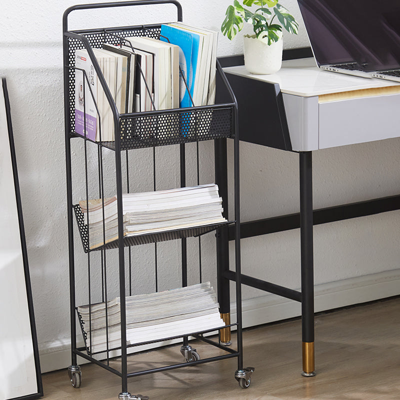 13.8"L Glam Style Bookcase Open Back Shelf Bookcase for Office and Study Room