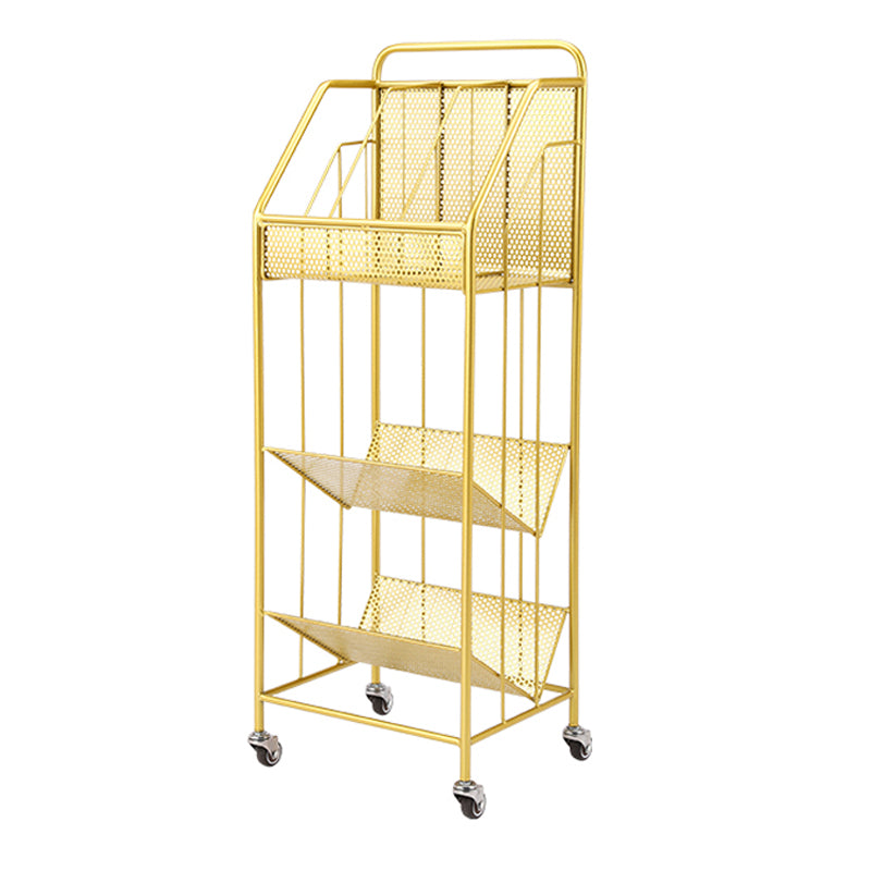 13.8"L Glam Style Bookcase Open Back Shelf Bookcase for Office and Study Room