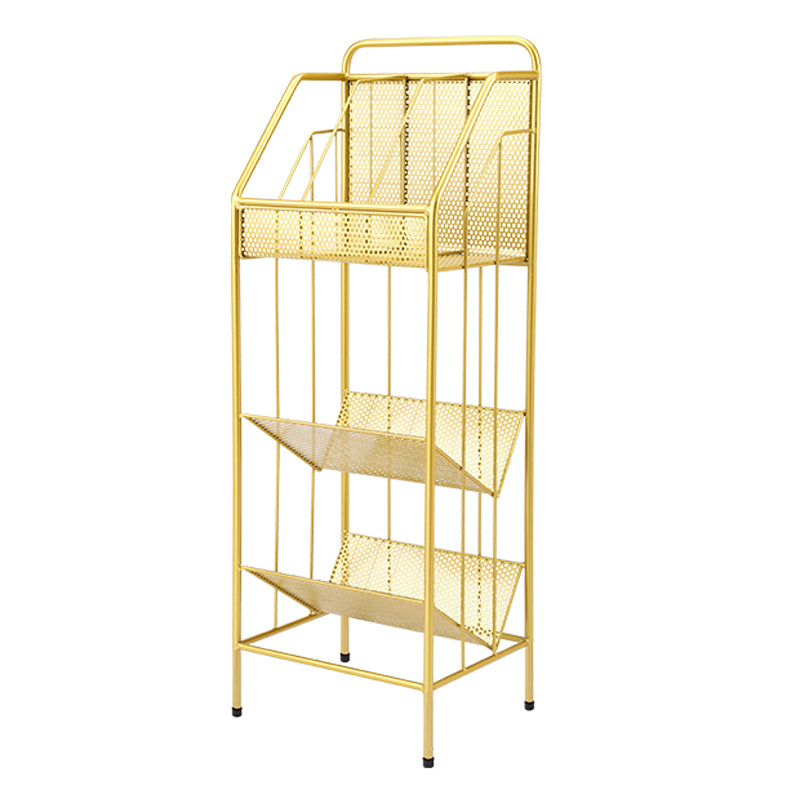 13.8"L Glam Style Bookcase Open Back Shelf Bookcase for Office and Study Room