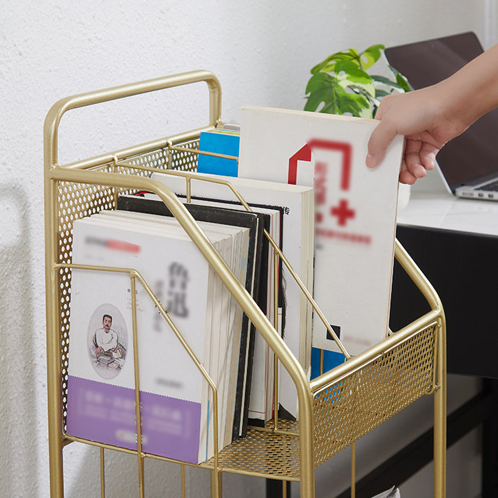 13.8"L Glam Style Bookcase Open Back Shelf Bookcase for Office and Study Room