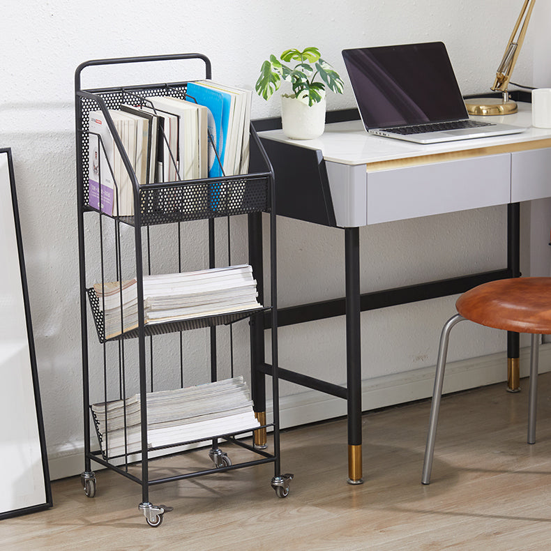 13.8"L Glam Style Bookcase Open Back Shelf Bookcase for Office and Study Room