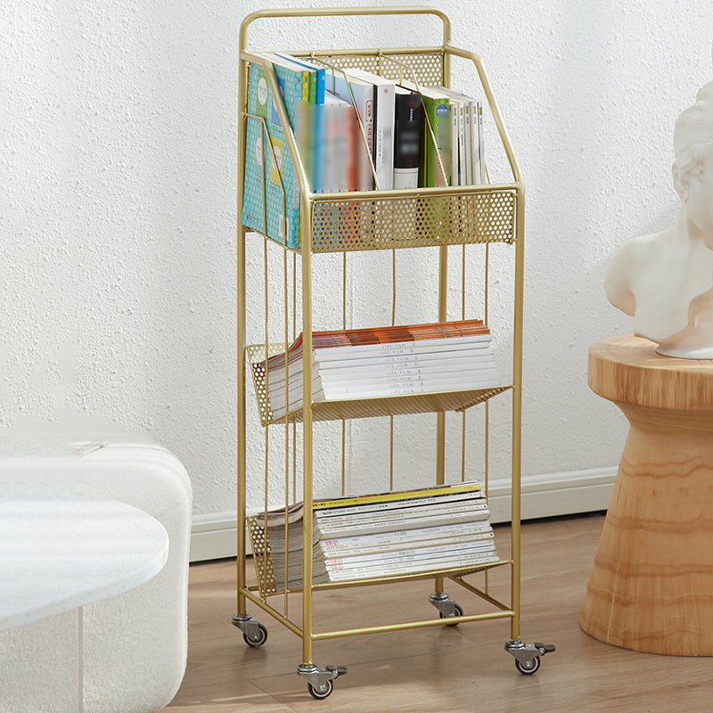 13.8"L Glam Style Bookcase Open Back Shelf Bookcase for Office and Study Room