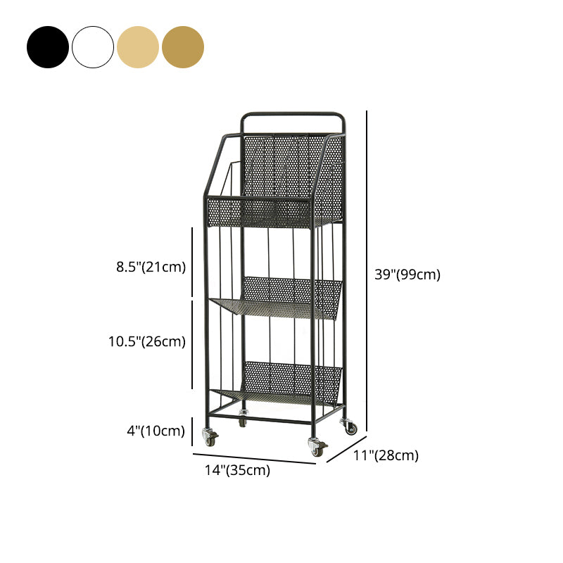 13.8"L Glam Style Bookcase Open Back Shelf Bookcase for Office and Study Room