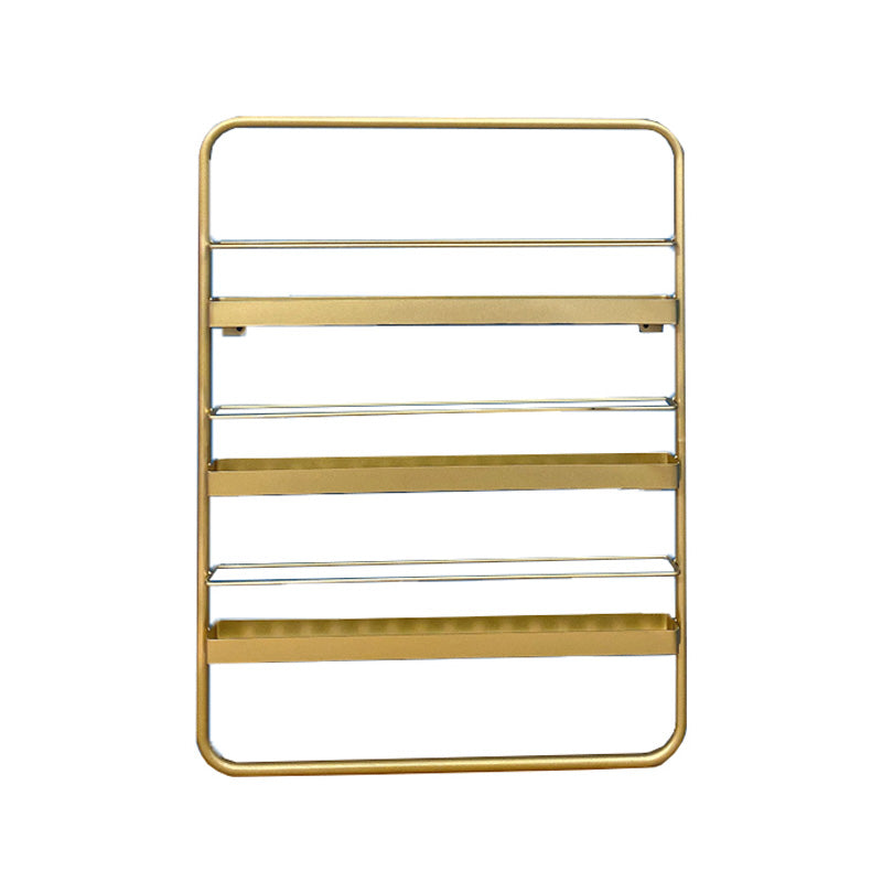 Metal Floating Bookcase Gold Color Wall Mounted Shelf for Home Office