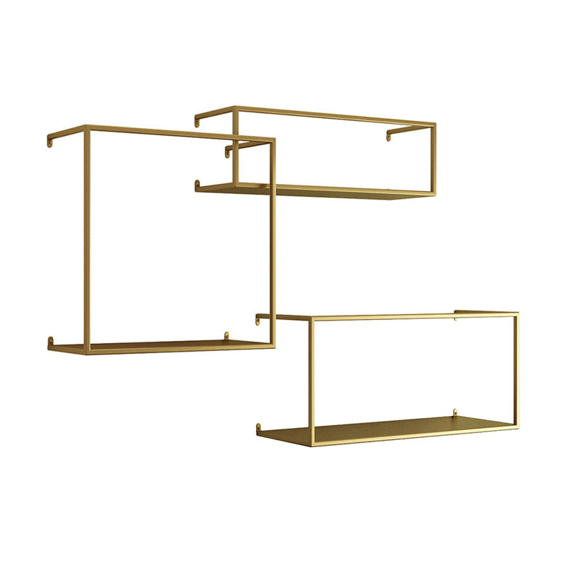 Metal Floating Bookcase Modern Style Wall Mounted Bookshelf for Home Office