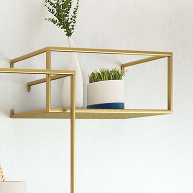 Metal Floating Bookcase Modern Style Wall Mounted Bookshelf for Home Office