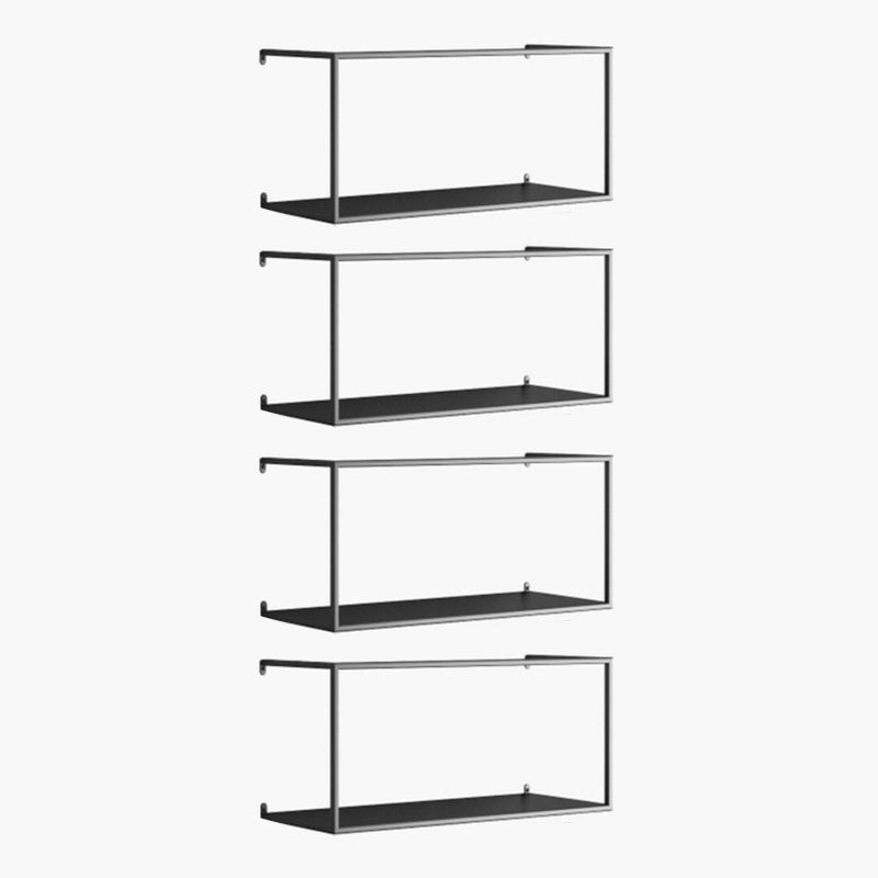 Metal Floating Bookcase Modern Style Wall Mounted Bookshelf for Home Office