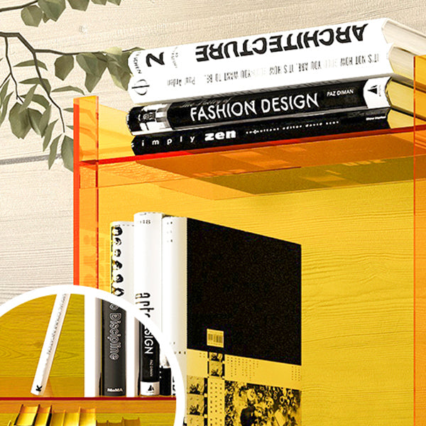 Acrylic Vertical Standard Bookshelf Scandinavian Closed Back Bookshelf