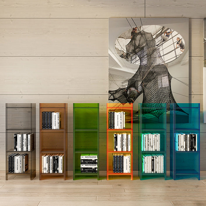 Acrylic Vertical Standard Bookshelf Scandinavian Closed Back Bookshelf