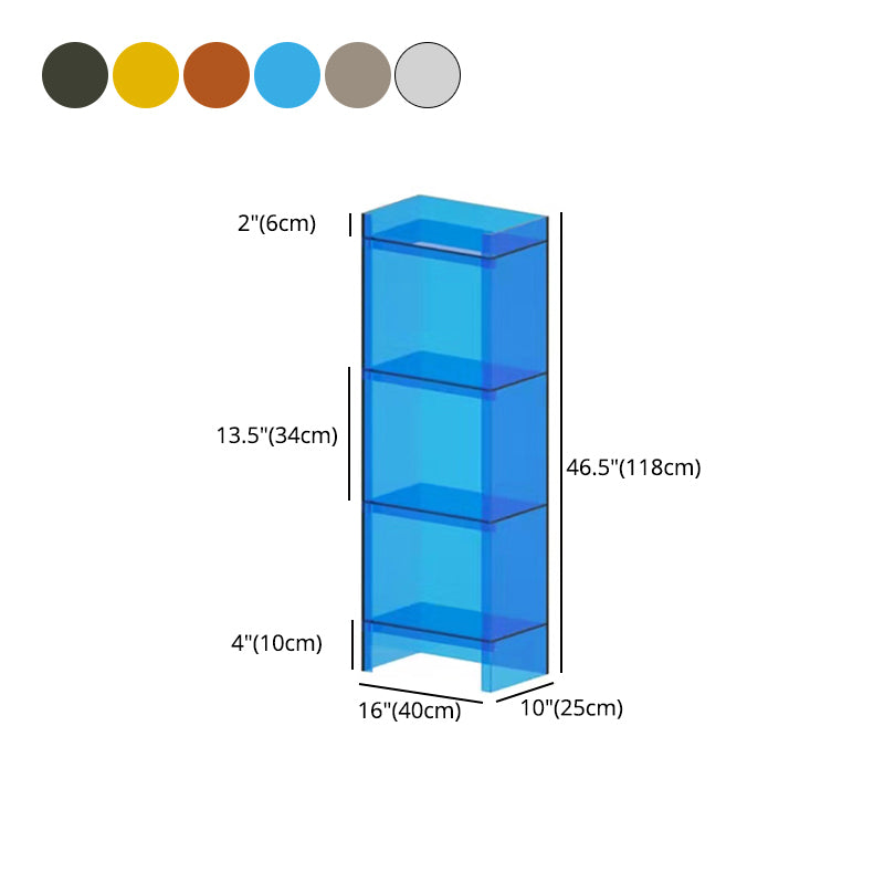 Acrylic Vertical Standard Bookshelf Scandinavian Closed Back Bookshelf