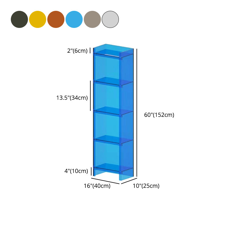 Acrylic Vertical Standard Bookshelf Scandinavian Closed Back Bookshelf