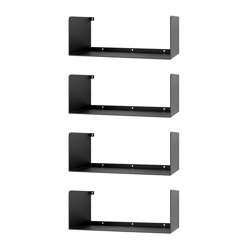 Metal Floating Bookcase Modern Style Closed Back Bookshelf for Home Office