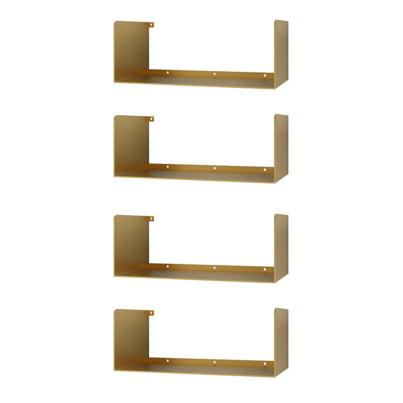 Metal Floating Bookcase Modern Style Closed Back Bookshelf for Home Office