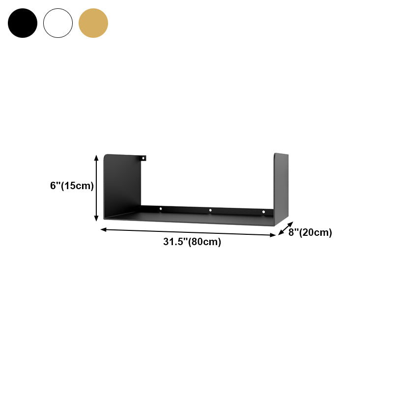 Metal Floating Bookcase Modern Style Closed Back Bookshelf for Home Office