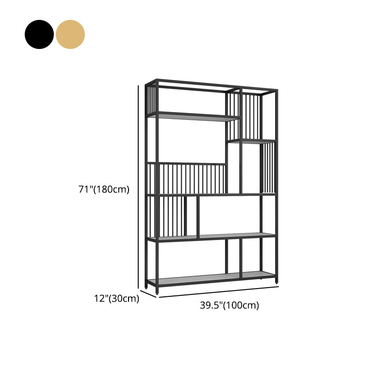 Gold and Black Etagere Bookshelf Scandinavian Iron Bookshelf for Home Office