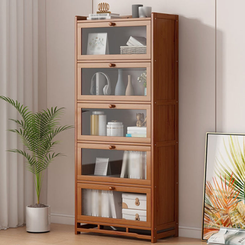Engineered Wood Barrister Bookcase Contemporary Closed Back Bookshelf with Doors