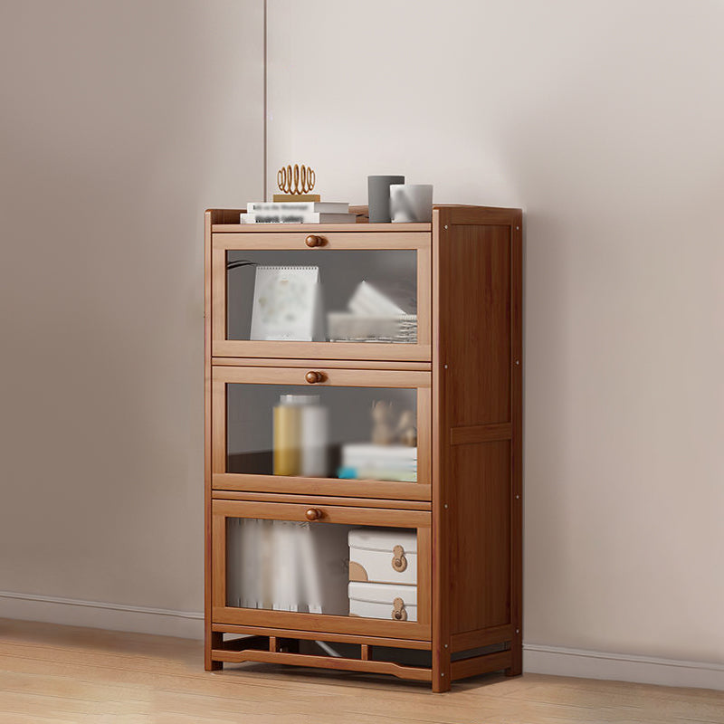 Engineered Wood Barrister Bookcase Contemporary Closed Back Bookshelf with Doors
