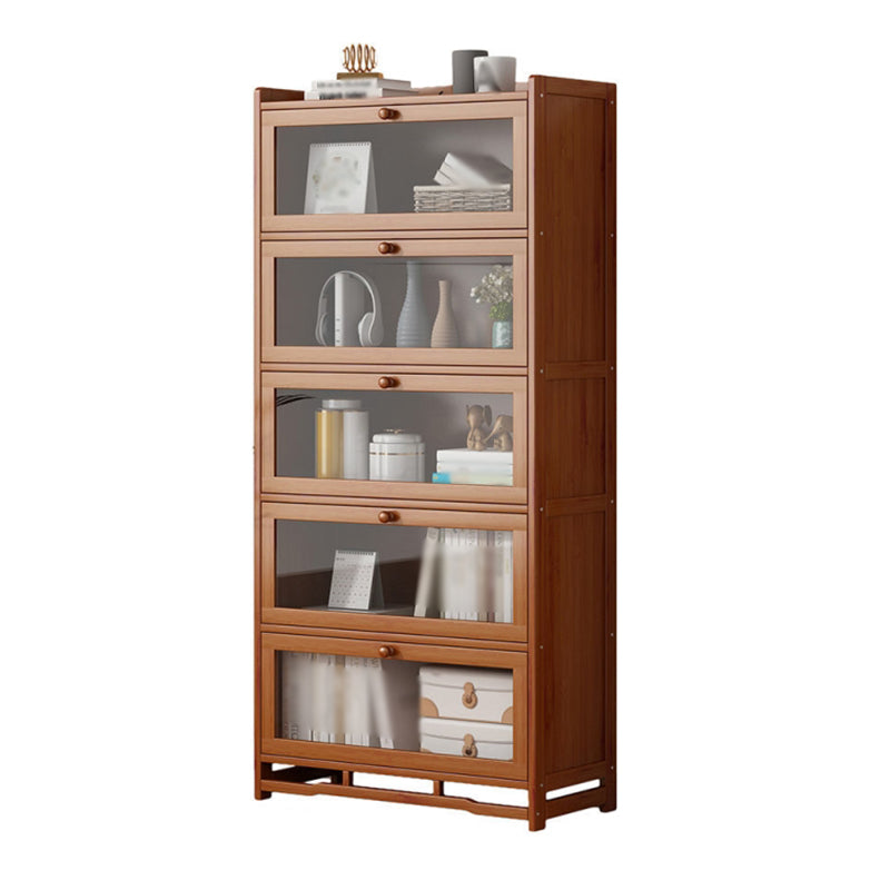 Engineered Wood Barrister Bookcase Contemporary Closed Back Bookshelf with Doors