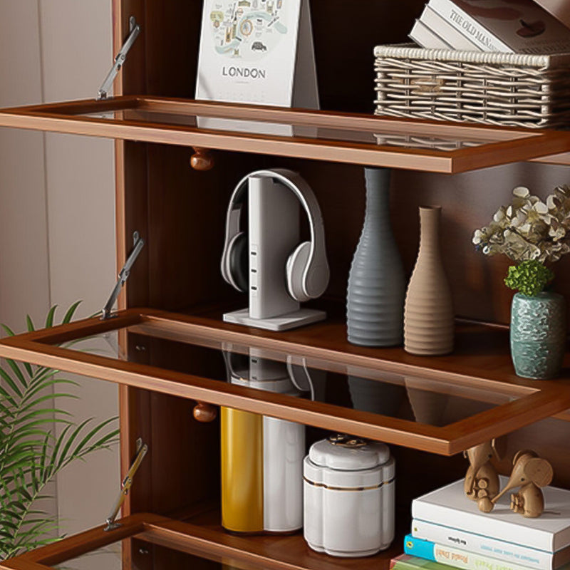 Engineered Wood Barrister Bookcase Contemporary Closed Back Bookshelf with Doors