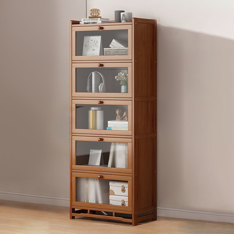 Engineered Wood Barrister Bookcase Contemporary Closed Back Bookshelf with Doors