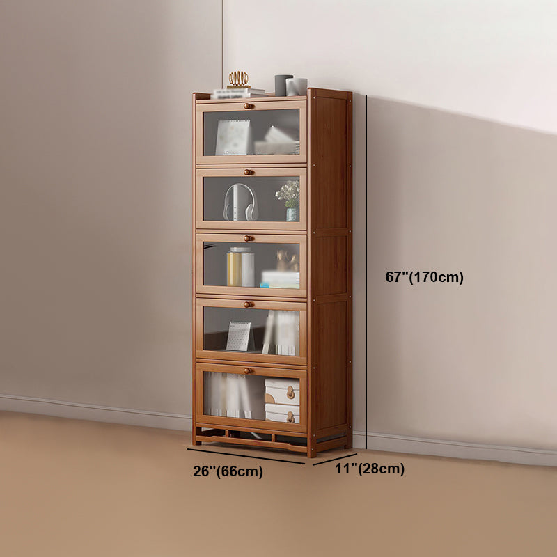 Engineered Wood Barrister Bookcase Contemporary Closed Back Bookshelf with Doors