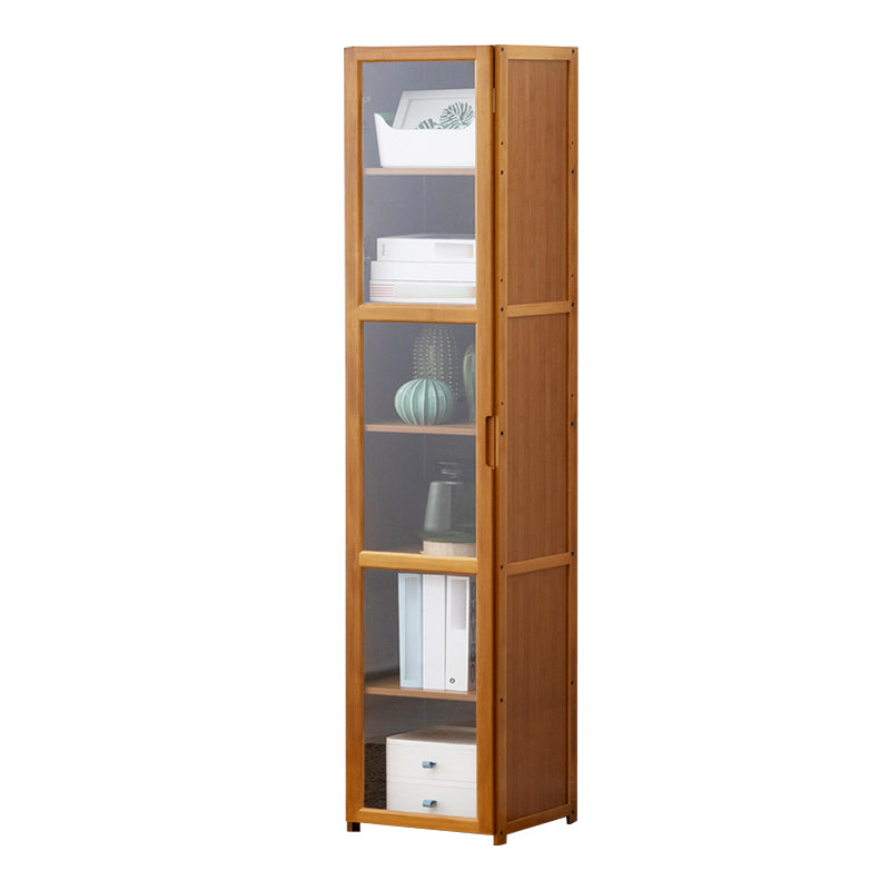 Vertical Standard Bookcase Contemporary Bamboo Closed Back Bookcase for Home Office