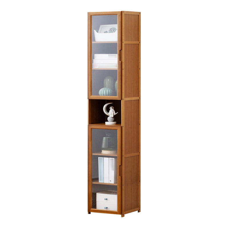 Vertical Standard Bookcase Contemporary Bamboo Closed Back Bookcase for Home Office