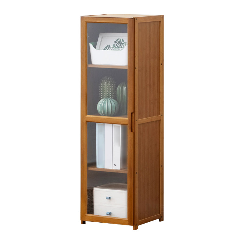 Vertical Standard Bookcase Contemporary Bamboo Closed Back Bookcase for Home Office