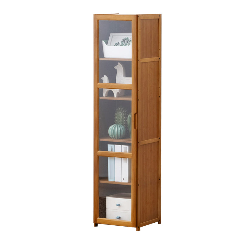 Vertical Standard Bookcase Contemporary Bamboo Closed Back Bookcase for Home Office