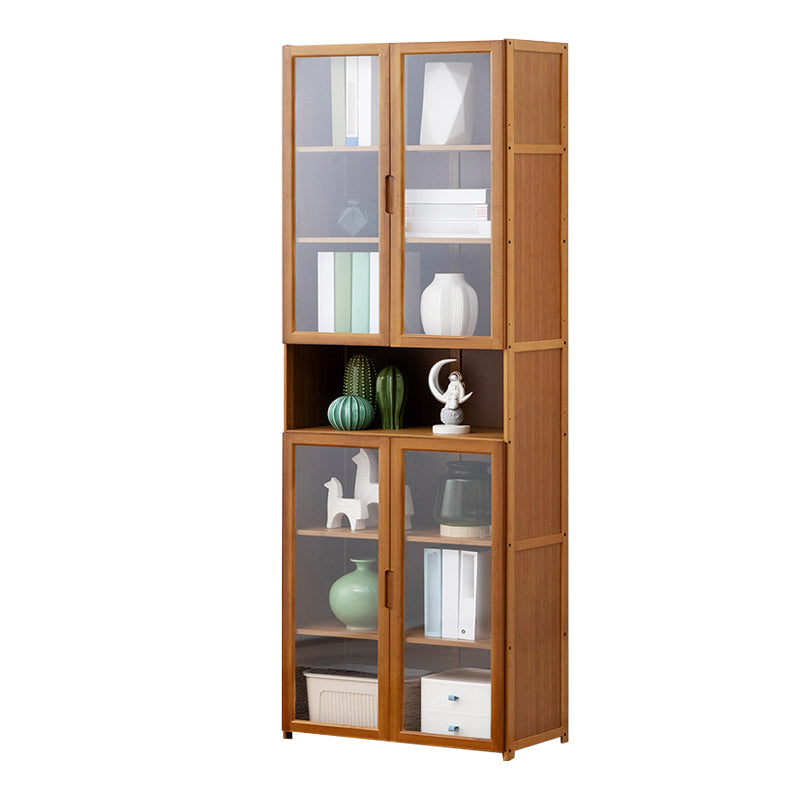 Vertical Standard Bookcase Contemporary Bamboo Closed Back Bookcase for Home Office