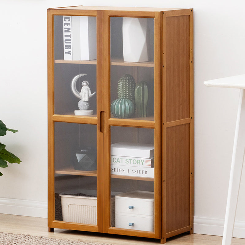 Vertical Standard Bookcase Contemporary Bamboo Closed Back Bookcase for Home Office