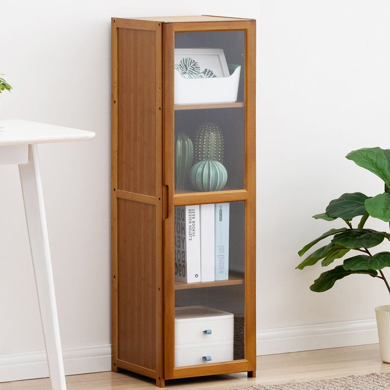 Vertical Standard Bookcase Contemporary Bamboo Closed Back Bookcase for Home Office
