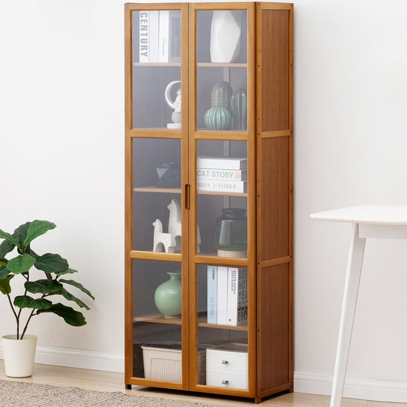 Vertical Standard Bookcase Contemporary Bamboo Closed Back Bookcase for Home Office