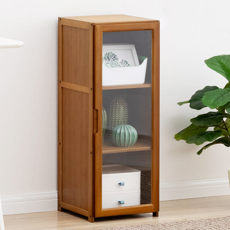 Vertical Standard Bookcase Contemporary Bamboo Closed Back Bookcase for Home Office