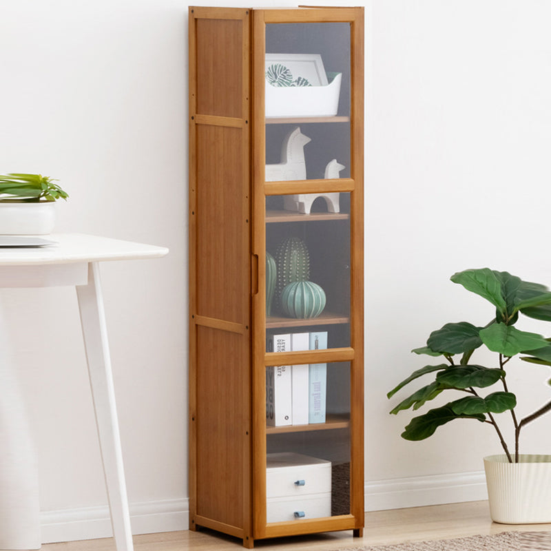Vertical Standard Bookcase Contemporary Bamboo Closed Back Bookcase for Home Office