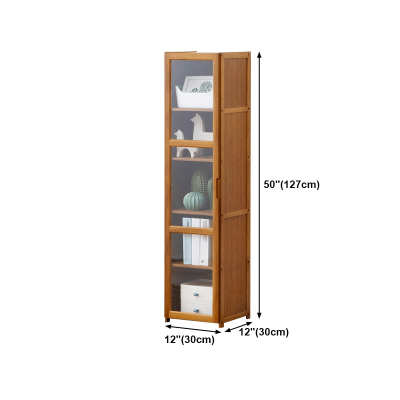 Vertical Standard Bookcase Contemporary Bamboo Closed Back Bookcase for Home Office