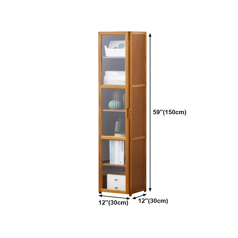 Vertical Standard Bookcase Contemporary Bamboo Closed Back Bookcase for Home Office