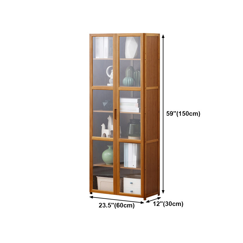 Vertical Standard Bookcase Contemporary Bamboo Closed Back Bookcase for Home Office