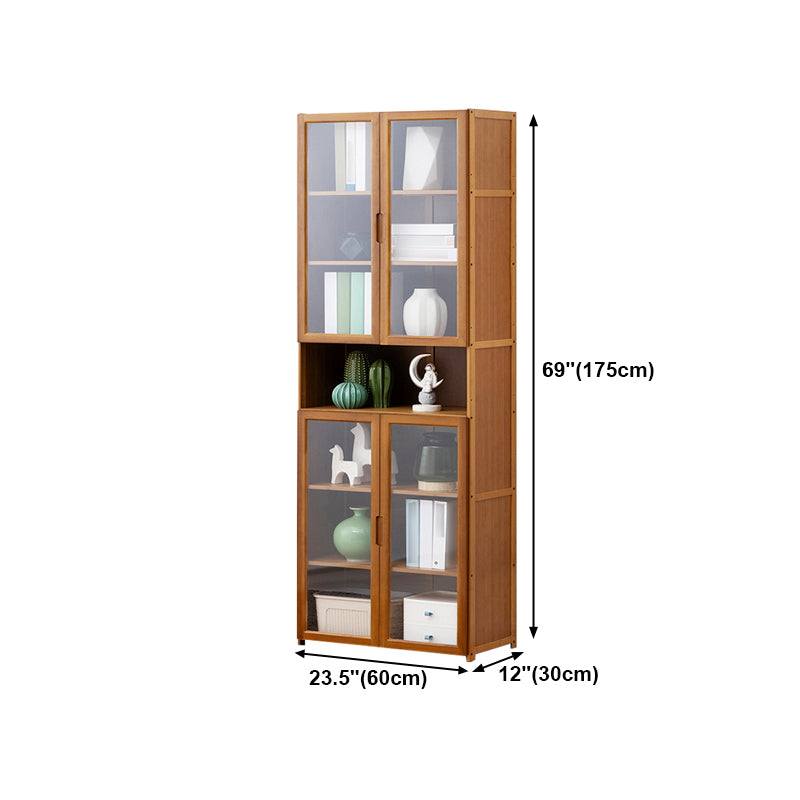 Vertical Standard Bookcase Contemporary Bamboo Closed Back Bookcase for Home Office